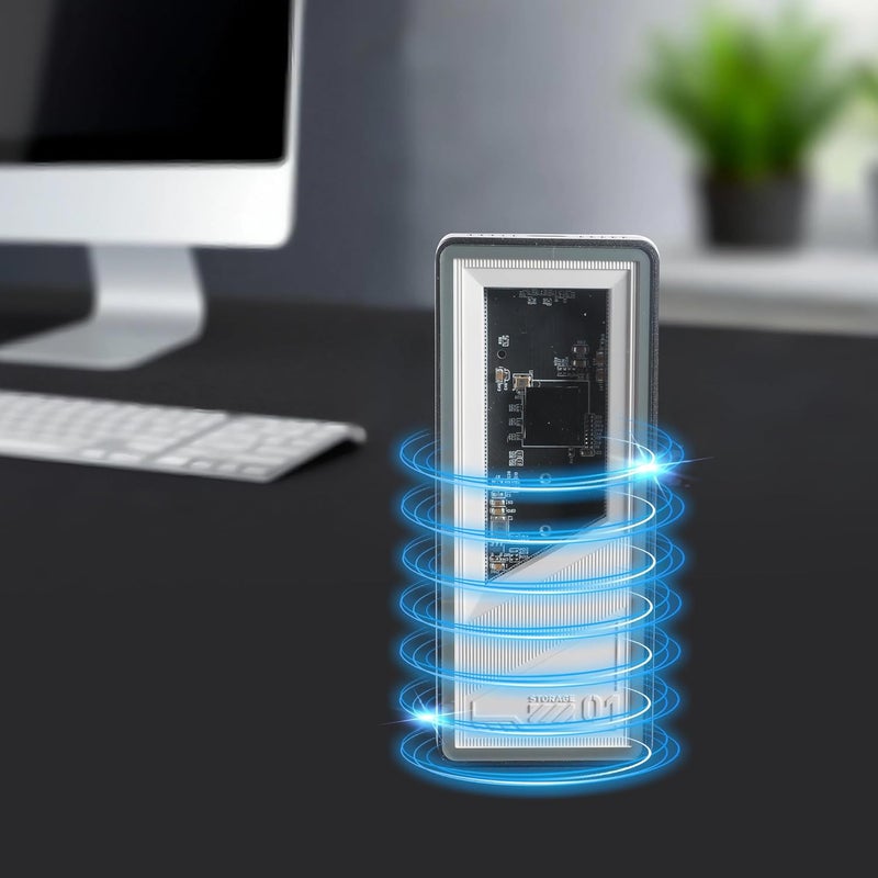 Rosewill حاوية SSD M.2 NVMe بسرعة 40Gbps مع مروحة تبريد، لوحة خلفية شفافة، تدعم M.2 NVMe SSD حتى 8TB، متوافقة مع Thunderbolt 3/4/USB4/3.2/2.0 M1 M2 Pro/Max، PC، MacBook، IPAD، Chrome - Image 2